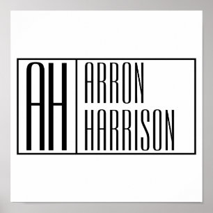 Moderne Minimale Initialen und Logo-Namen Poster