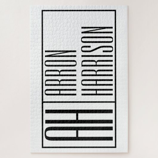 Moderne Minimale Initialen und Logo-Namen Puzzle (Vertikal)