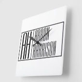 Moderne Minimale Initialen und Logo-Namen Quadratische Wanduhr (Winkel)