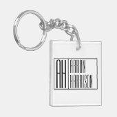 Moderne Minimale Initialen und Logo-Namen Schlüsselanhänger (Vorderseite links)