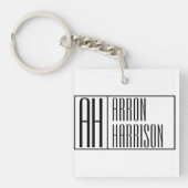 Moderne Minimale Initialen und Logo-Namen Schlüsselanhänger (Vorderseite)