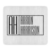 Moderne Minimale Initialen und Logo-Namen Schneidebrett (Vorderseite)