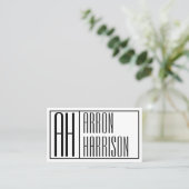 Moderne Minimale Initialen und Logo-Namen Visitenkarte (Stehend Vorderseite)