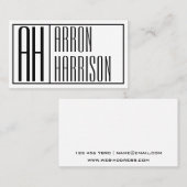 Moderne Minimale Initialen und Logo-Namen Visitenkarte (Vorne/Hinten)