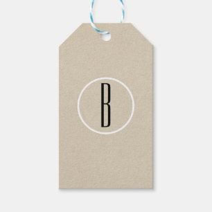 Moderne Minimale Kraft Rustikale Monogramm-Hochzei Geschenkanhänger
