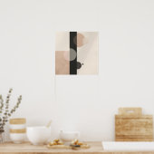 Moderne Minimale Kreise und Linien in neutralen Tö Poster (Küche)