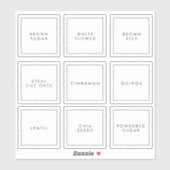 Moderne minimale Küchen- und Pantry-Speicherplatte Aufkleber (Blatt)