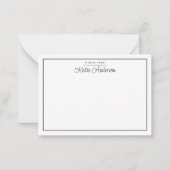 Moderne minimale, kursive Script Black Note Card Mitteilungskarte (Vorderseite)