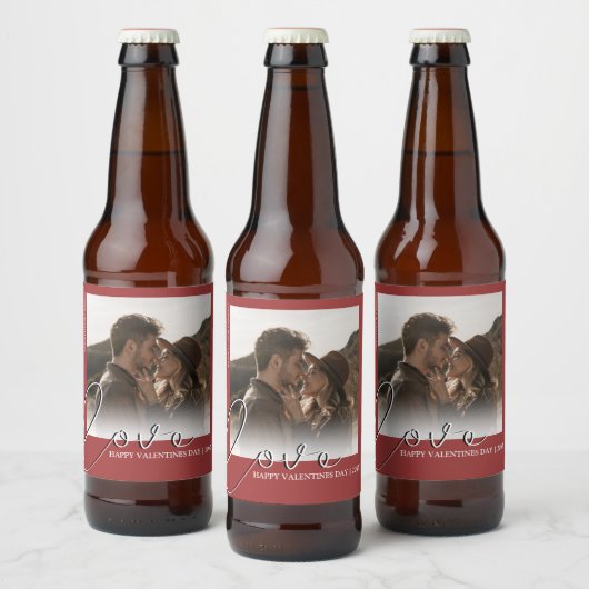 Moderne minimale Liebe | FOTO VALENTINSTAG Bierflaschenetikett (Flaschen)