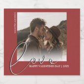 Moderne minimale Liebe | FOTO VALENTINSTAG Bierflaschenetikett (Einzelnes Label)