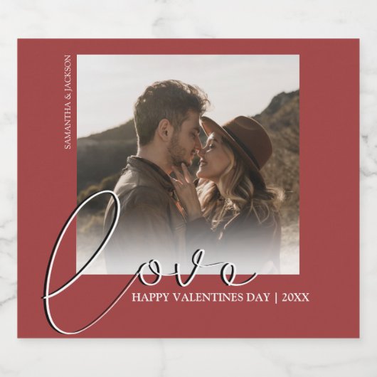 Moderne minimale Liebe | FOTO VALENTINSTAG Bierflaschenetikett (Einzelnes Label)