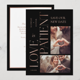 Moderne Minimale Liebe ist Rose Gold Foto Save The Date