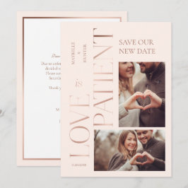 Moderne Minimale Liebe ist Rose Gold Foto Save The Date