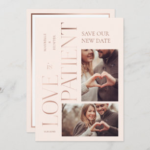 Moderne Minimale Liebe ist Rose Gold Foto Save The Date