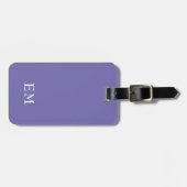 Moderne minimale Lila Mit Monogramm Initialen Gepäckanhänger (Vorderseite horizontal)