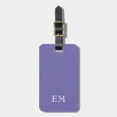 Moderne minimale Lila Mit Monogramm Initialen Gepäckanhänger (Vorderseite vertikal)