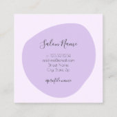 Moderne, minimale lila Nägel Quadratische Visitenkarte (Rückseite)