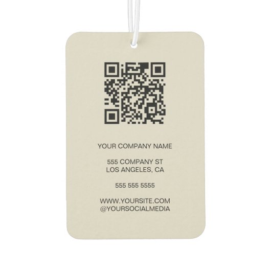 Moderne minimale Logo-QR Autolufterfrischer (Rückseite)