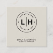 Moderne minimale Logo-QR Quadratische Visitenkarte (Vorderseite)