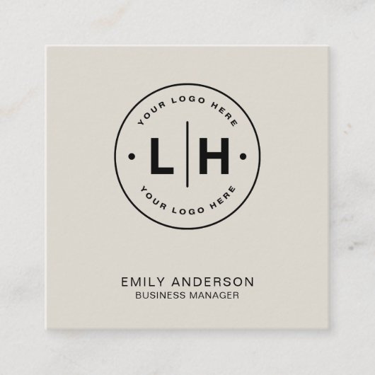 Moderne minimale Logo-QR Quadratische Visitenkarte (Vorderseite)