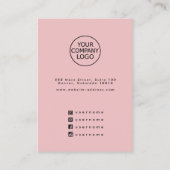 Moderne minimale Logo-Rosa-Gestell-Erkersichtkarte Visitenkarte (Rückseite)