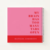 Moderne minimale lustige rote, rosa Typografie Notizblock (Rückseite)