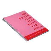 Moderne minimale lustige rote, rosa Typografie Notizblock (Rechte Seite)