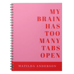 Moderne minimale lustige rote, rosa Typografie Notizblock