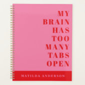 Moderne minimale lustige rote, rosa Typografie Planer (Vorderseite)