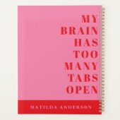 Moderne minimale lustige rote, rosa Typografie Planer (Rückseite)