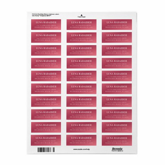 Moderne minimale metallisch rosa Rücksendeadresse (Vorne)