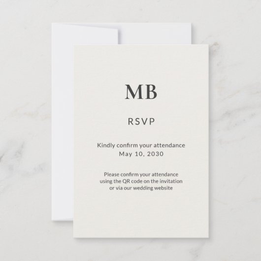 Moderne Minimale Mikro-Hochzeit RSVP Karte (Vorderseite)