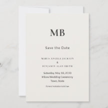 Moderne Minimale Mikro-Hochzeit Save the Date