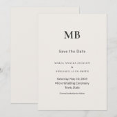 Moderne Minimale Mikro-Hochzeit Save the Date (Vorne/Hinten)