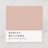 Moderne minimale Millenniums-Blush Pink Social Med Quadratische Visitenkarte (Vorderseite)
