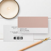 Moderne minimale Millenniums-Blush Pink Social Med Visitenkarte
