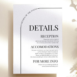 Moderne minimale Minimalistische Arch Wedding Deta Begleitkarte