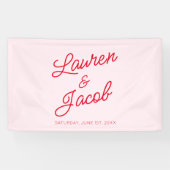 Moderne Minimale Minimalistische Rosa- und Rothals Banner (Horizontal)