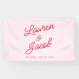 Moderne Minimale Minimalistische Rosa- und Rothals Banner