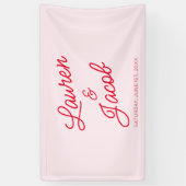 Moderne Minimale Minimalistische Rosa- und Rothals Banner (Vertikal)