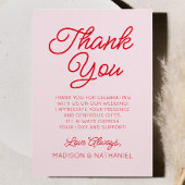 Moderne Minimale Minimalistische Rosa- und Rothals Dankeskarte