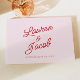 Moderne Minimale Minimalistische Rosa- und Rothals Gästebuch