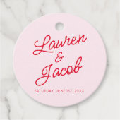 Moderne Minimale Minimalistische Rosa- und Rothals Geschenkanhänger (Vorderseite)