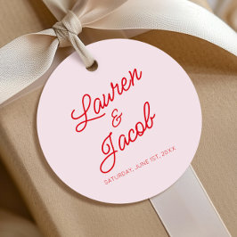 Moderne Minimale Minimalistische Rosa- und Rothals Geschenkanhänger