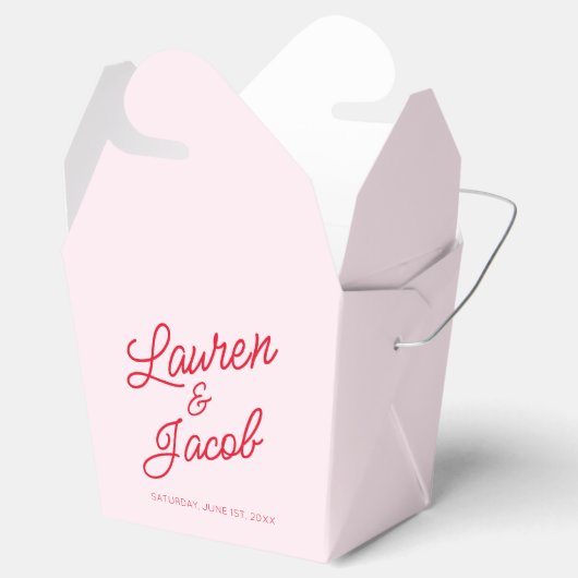 Moderne Minimale Minimalistische Rosa- und Rothals Geschenkschachtel (Geöffnet)