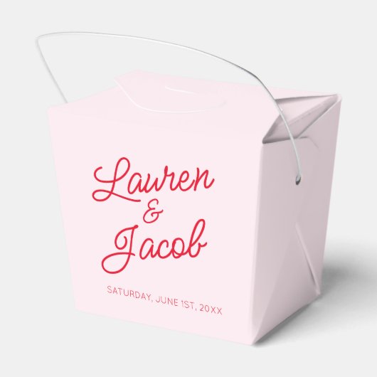 Moderne Minimale Minimalistische Rosa- und Rothals Geschenkschachtel (Rückseite)