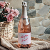 Moderne Minimale Minimalistische Rosa- und Rothals Schaumweinetikett