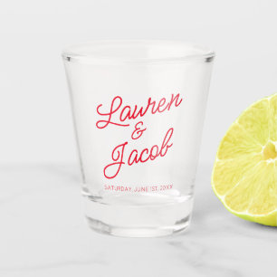 Moderne Minimale Minimalistische Rosa- und Rothals Schnapsglas