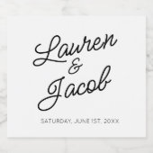 Moderne minimale Minimalistische Schwarz-weiße Hoc Alkoholflaschenetikett (Einzelnes Label)