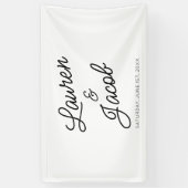 Moderne minimale Minimalistische Schwarz-weiße Hoc Banner (Vertikal)